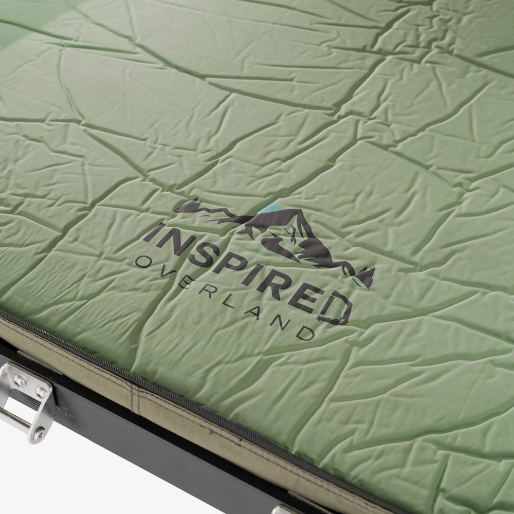 Inspired Overland logo on the Carbonlite quilted mattress topper