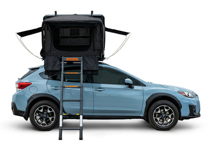 Roofnest Condor 2 Air Regular open on a Subaru Crosstrek, ladder down