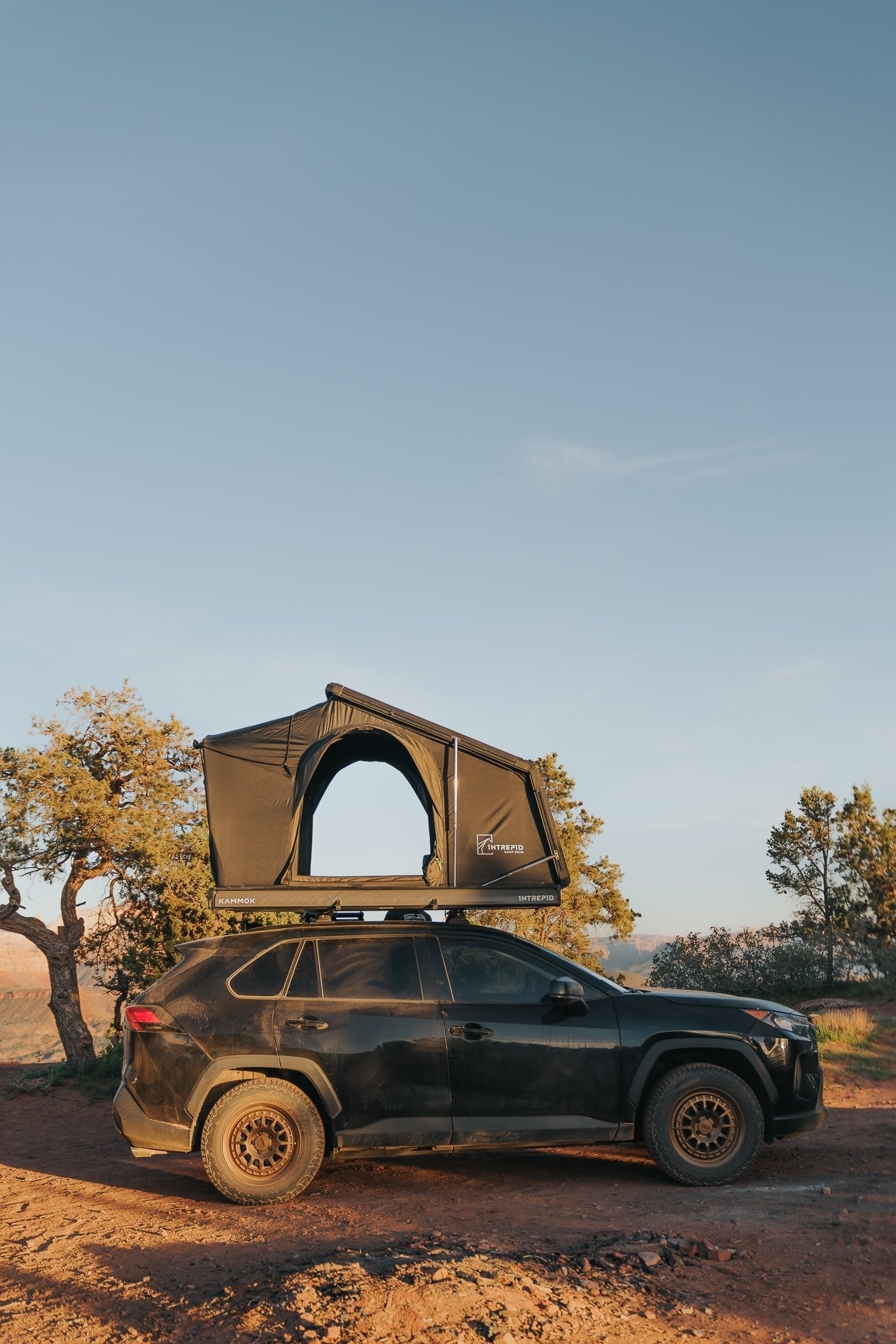 Intrepid Geo 2.0 open on a RAV4 at golden hour