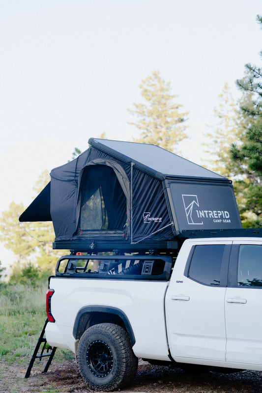Intrepid Geo 2.5 Pro in Black, open on a Toyota Tundra