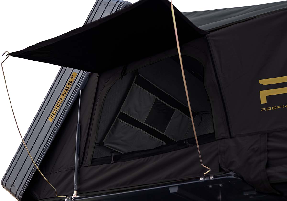 Window awning extended on the Roofnest Condor Overland 2