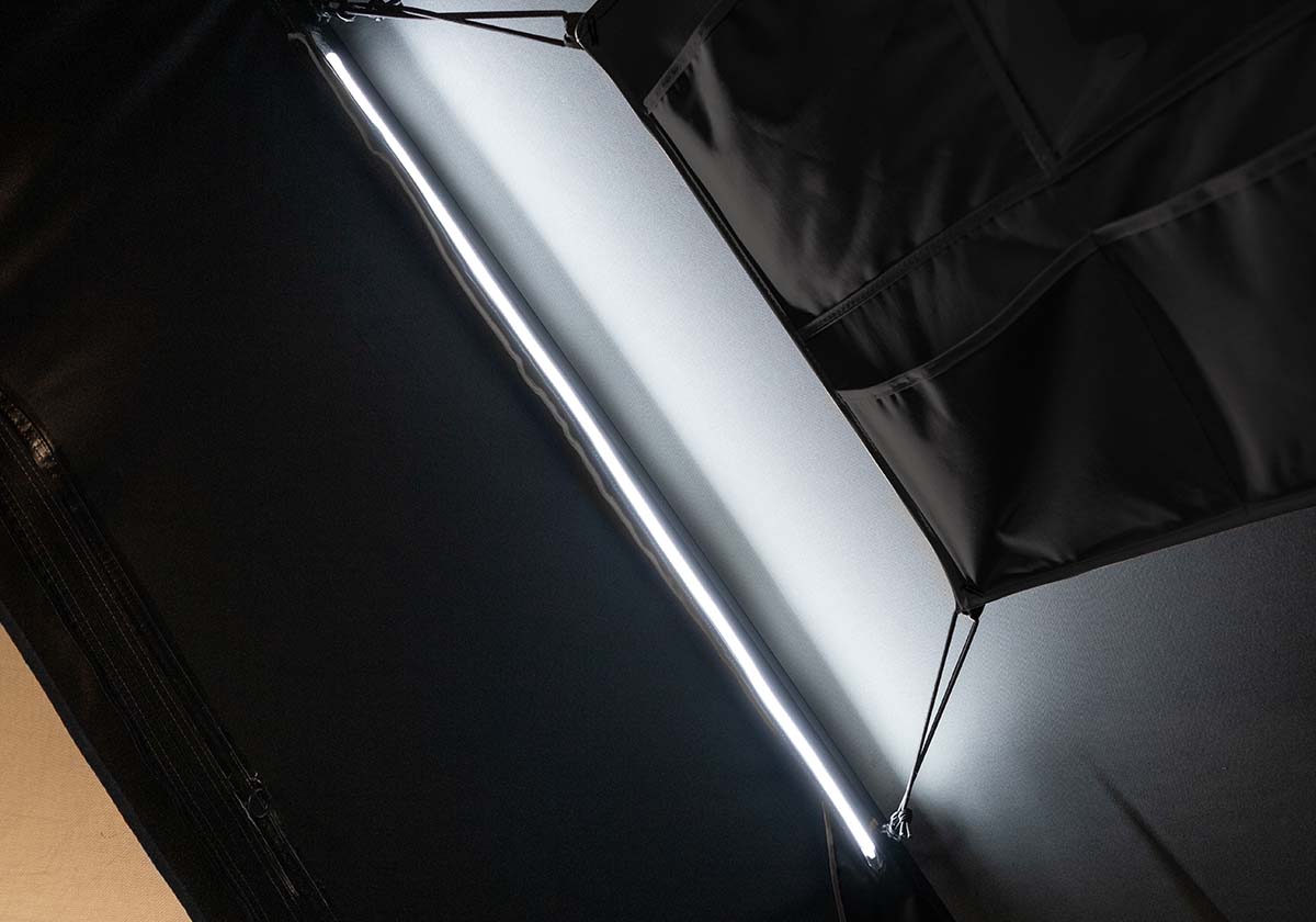Interior LED light bar in the Roofnest Falcon 3 EVO