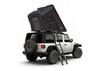Roofnest Falcon 3 EVO Air Regular open on a Jeep, rear view