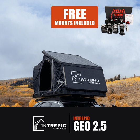 Intrepid Geo 2.5 rooftop tent bundle, with the Stark Side Gear mount kit included free