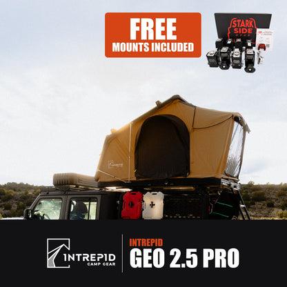 Intrepid Geo 2.5 Pro rooftop tent bundle, with the Stark Side Gear mount kit included free