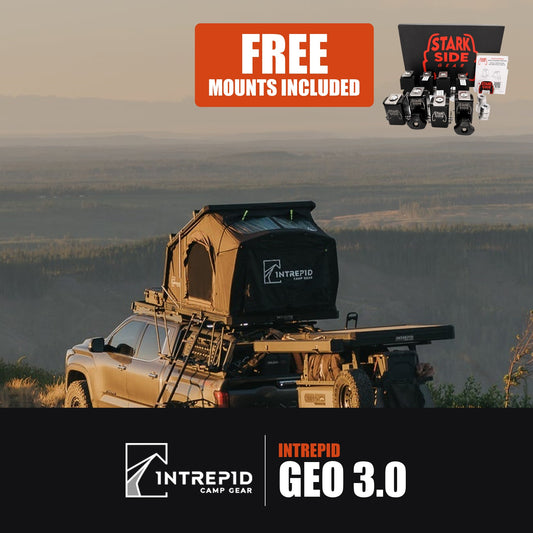 Intrepid Geo 3.0 rooftop tent bundle, with the Stark Side Gear mount kit included free