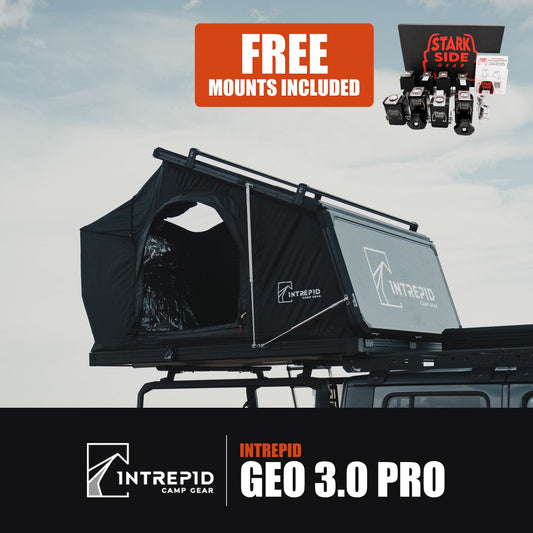 Intrepid Geo 3.0 Pro rooftop tent bundle, with the Stark Side Gear mount kit included free